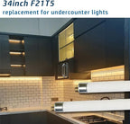 6pack F21T5/830 21Watt 34 inch Fluorescent Light Bulb, T5 3000K Soft White Linear Tube, F21T5/21W/830 Warm White Replacement for Under Counter Fixture