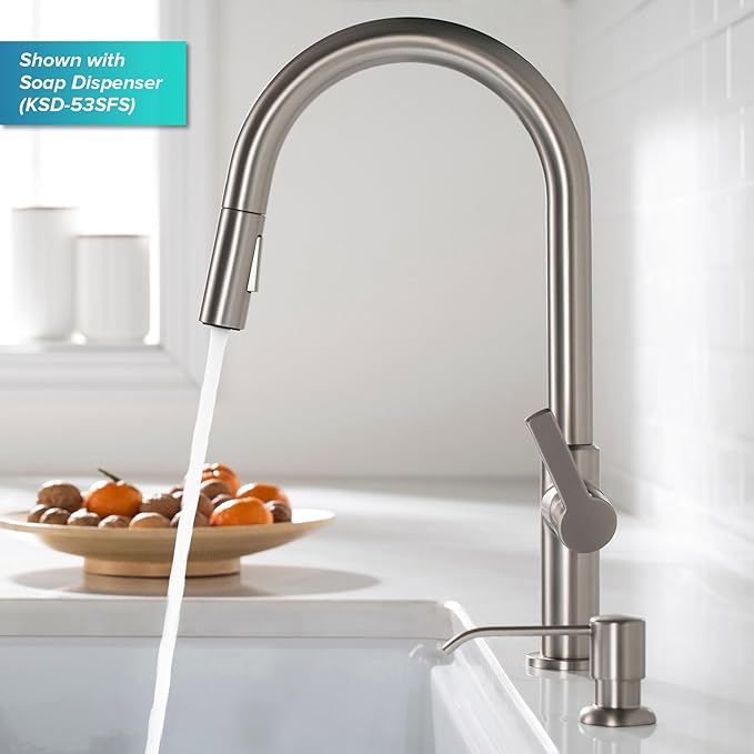 KRAUS Oletto Single Handle Pull Down Kitchen Faucet in Spot Free Stainless Steel, KPF-2820SFS