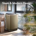 Portable Washing Machines 17.8LBS Full Automatic Clothes Washer and Spinner Combo with 10 Programs and 8 Water Levels, Compact Laundry Wash Spin Dryer for Apartment RV Dorm Home, Gold