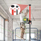 13.7 Ft./4.2M Professional Lasers Level Pole with Tripod, Adjustable Telescoping Pole for Leveling Tools, Multi-functional Fine-tuning Bracket with 1/4” and 5/8” Thread Adapters, Includes Carrying Bag