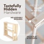 Pennsylvania Woodworks Premium American Maple Clothes Drying Rack - Handcrafted in Pennsylvania - Solid Wood Construction, Collapsible, Eco-Friendly Laundry Solution (Large)