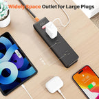 Outdoor Power Strip Weatherproof, IPX6 Waterproof Surge Protector with 3 Wide Outlets,1875W/15A Overload Protection Switch, 10FT Extension Cord, Wall Mountable for Indoor Outdoor, UL FCC Listed