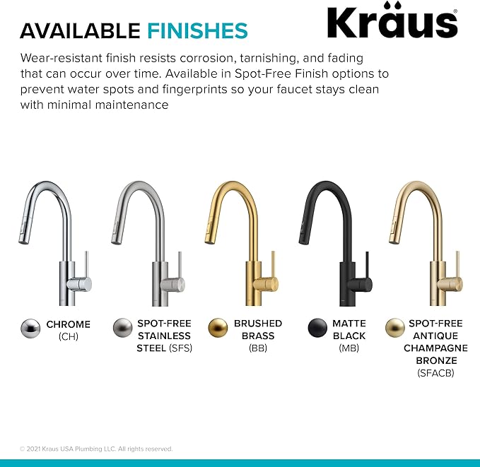 KRAUS Oletto Single Handle Pull Down Kitchen Faucet with QuickDock Top Mount Installation Assembly in Spot Free Antique Champagne Bronze, KPF-2620SFACB