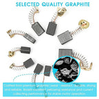 60 Pcs Electric Motor Carbon Brushes Set, 10 Assorted Sizes Graphite & Copper Replacement Parts for Power Tools, Drills, Saws, Grinders, Motors