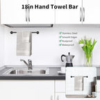 Newfun 10 Piecess Matte Black Bathroom Hardware Set - Includes 24inch Towel Bar, Robe Hook, Toilet Paper Holder, Bathroom Accessories Set Stainless Steel Wall Mounted (Matte Black)