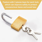 Kenning 16 Pcs Solid Keyed Alike Padlocks 0.98" Solid Brass Padlock with Key Weatherproof Luggage Locks Suitcase Lock Wide Body with Hardened Steel Shackle for Sheds, Storage Unit, Gym Fence