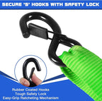 Ratchet Tie Down Straps Set Heavy Duty 4 Pack 10 FT 4400 LB 1.5 Inch Motorcycle Tie Down Strap for Cargo/Pickup Truck Bed Toolbox Accessories,Moving Stuff,Dirtbike,Roof Rack Tie Downs Kit Ropes-Green