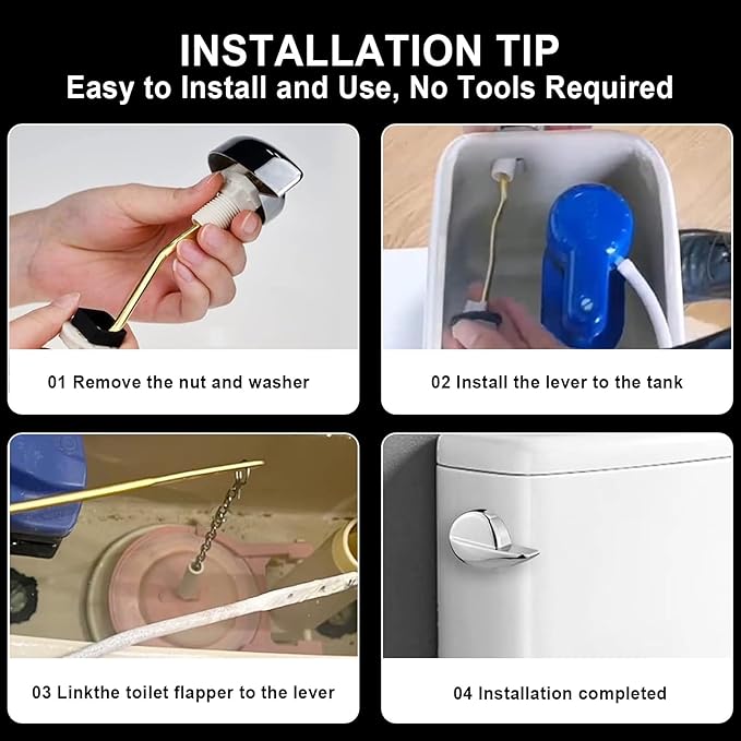 Toilet Handle Replacement Parts Kit Compatible with TOTO THU068#CP for St743S St406 St707 St454E St743E St706 Toilet Trip Lever Side Mount Toilet Flush Handle for Kohler Toilet Tank