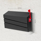 Wall-Mount Mailbox, Morden Mailbox for House, Rust Resistant Metal Post Box, Galvanized Steel Outside Mailboxes with Flag (No Keys Locking)