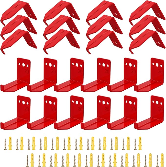 24Pack Fire Extinguisher Mount & Bracket Universal Fire Extinguisher Holder 20Lb Metal Hooks with Screws Wall Mounted Hanger