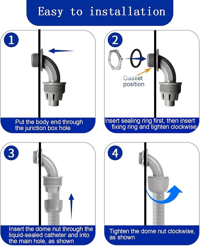 (1/2" Conduit Parts 60 Pack) Yariwiz 1/2 PVC Electrical Conduit Fitting Plastic Liquid Tight Conduit Connector Kit, Include 20 Conduit Couplings, 20 Conduit 90 Degree Elbows and 20 Conduit Straps