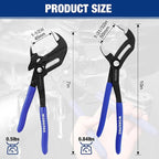WORKPRO 2-Piece 7-Inch Pliers Wrench & 10-Inch Groove Joint Pliers Set, Quick Adjustment, CR-V Steel, Smooth Jaw & V-Jaw, Upgraded Wide Opening, Ergonomic Grip - for Plumbing, Pipe Work, DIY Projects