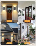 SHIMR Modern Outdoor Wall Lights Dusk to Dawn, Up and Down Light with LED Bulbs Include, Cylinder Matte Black Outdoor Sconce Lights Exterior Lighting Fixtures for House Porch Garage [ETL Listed]