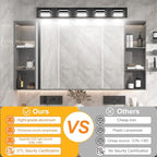 Ralbay Black Vanity Light Fixtures 40.5inch 5-Light Acrylic Modern LED Matte Black Bathroom Wall Vanity Lighting Fixtures Over Mirror