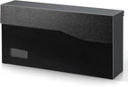 xydled Mailbox with Key Lock, Locking Wall Mount Mail Boxes for Outside, Steel Hanging Metal Mailbox, Modern Post Box, Black, 14.57''x7.09''x3.4''