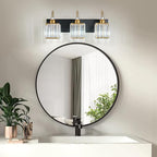 Crystal Vanity Lights - Black Gold 3 Light Bathroom Vanity Light Fixtures Over Mirror Modern Vanity Light