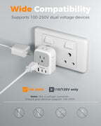 TESSAN South Africa Plug Adapter, Type M Adapter for South Africa with 4 Outlets 3 USB (2 USB-C), Type M Adaptor for US to Namibia Botswana India Nepal Mozambique Sri Lanka