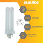 Sunlite CFL Plug-in PLT 4-Pin Triple Tube Light, 32 Watts, 4-Pin GX24q3 Base, 2400 Lumens, 3000K Warm White, 10 Pack