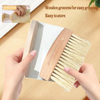 Mini Broom and Dustpan Set Small Metal Dustpan and Brush Set Hand Whisk Broom for Home Office Desktop Sofa Pet Care Household Cleaning (PET bristles, Black)