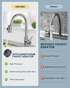 ARCORA Kitchen Faucet Spray Head Brushed Nickel, 3-Function Kitchen Sink Spray Nozzle with 9 Adapters, Kitchen Faucet Head Replacement Compatible with Moen, Delta, American Standard Faucets