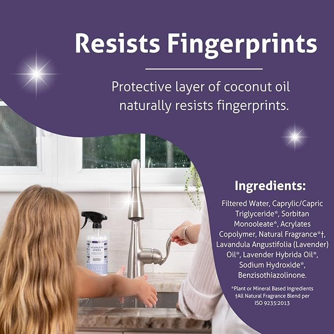 Therapy Stainless Steel Cleaner and and Polish Wipes Bundle with Microfiber Cloth - Remove Fingerprints from Appliances, Sinks, Fridge, Grill, Refrigerator, BBQ, Stove - Stainless Steel Spray and Wipe