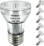 Vinaco PAR16 Halogen Bulb 39 Watt, 6 Pack High Output 350LM PAR16 Bulb（45W Equivalent, PAR16 Flood 39W Warm White 2800K, PAR 16 Dimmable with E26 Base, Halogen 45W Long Neck for Ceiling Light