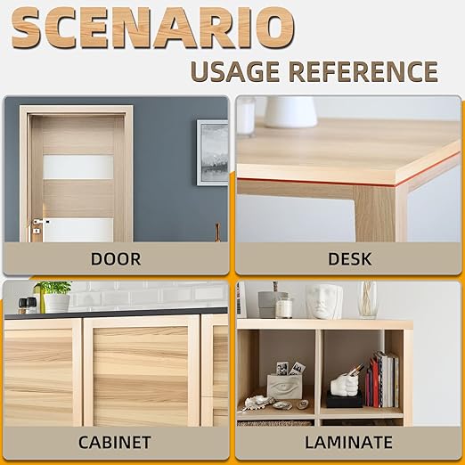 GSCIT Club Birch Edge Banding, 1/2 inch x 250ft roll of Veneer Edge Banding - Pre-glued Flexible, Real Wood Tape for Cabinet Repair & Furniture Restoration
