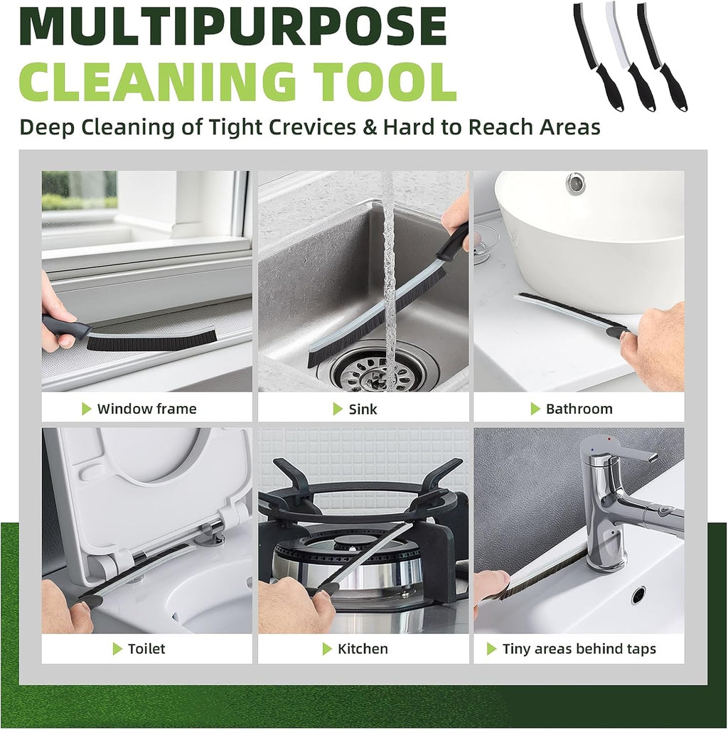 Cleaning Brush - Hard Bristle Crevice Cleaning Brush for Tight Spaces, Gap Scrub Brush, Bathroom Grout Brush, Thin Brush for Household Use, Home Kitchen Toilet Cleaning Supplies