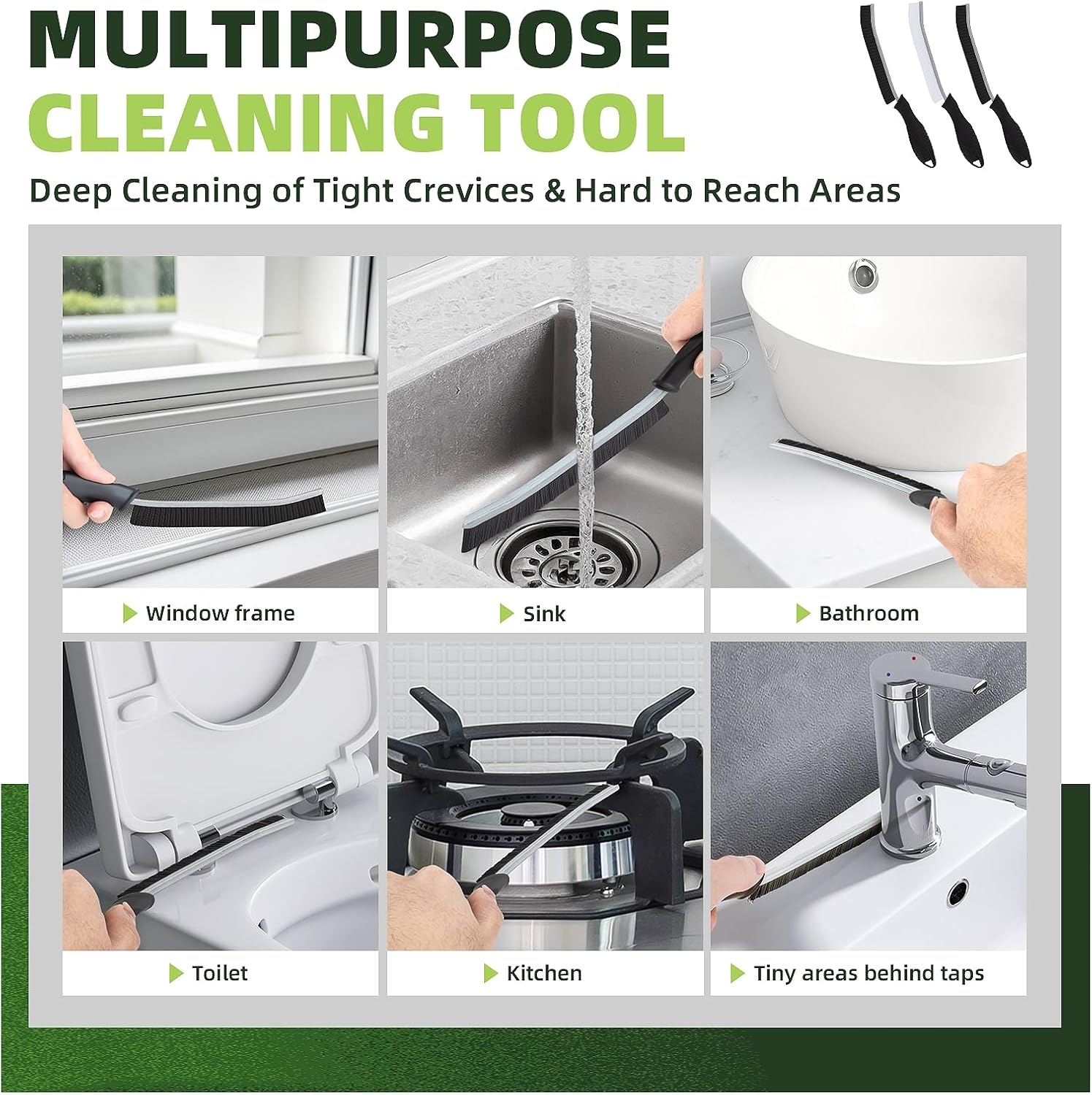 Cleaning Brush - Hard Bristle Crevice Cleaning Brush for Tight Spaces, Gap Scrub Brush, Bathroom Grout Brush, Thin Brush for Household Use, Home Kitchen Toilet Cleaning Supplies