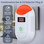Combination Gas & Carbon Monoxide detectors Plug in, 2 in 1 CO and Natural Gas Detector, Plug in co Detector, Carbon Monoxide Alarm for Home, Travel, Kitchen, 4 Pack