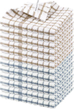 Nialnant 12PCS Dish Cloths,100% Cotton Soft Absorbent Cleaning Rags,Quick Drying Dish Towels for Kitchen,Washing Dishes-Blue Plaid+Yellow Plaid,12x12in