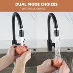 Hibbent Dual-function Female Faucet Aerator, NSF/ANSI/CAN 61 Certified Rotate Kitchen Sink Aerator Sprayer CUPC Certification 360° Swivel Sink Sprayer Attachment-55/64"-27UNS Female Thread-Matte Black