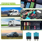 15A DC 12V-32V Manual Reset Circuit Breaker ATC/ATO Low Profile T3 Mini Blade Fuses Breakers for Car Trucks Marine Boat RV Solar and More,2 Pack