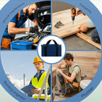 Small Tool Bag,Close Top Wide Mouth Tool Organizer Bag,Large Capacity Tool Bags for Men,Canvas Tool Storage Bag for Storage Handbag for Screwdrivers,Wrench,Pliers Hand Tools (Royal Blue, 16 Inch)