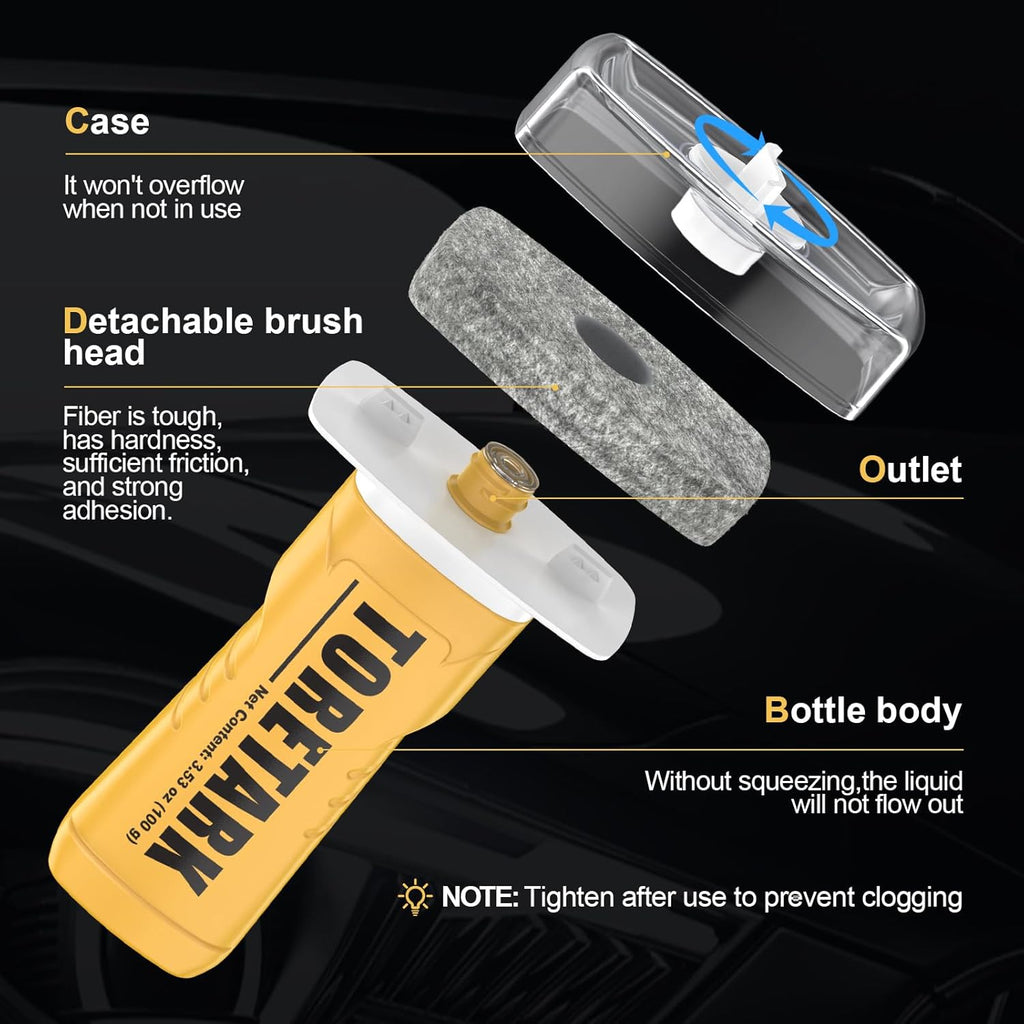 Automotive Oil Film Cleaning Brush for Car Windows, Windshield Cleaner, Clear Vision Glass Cleaner, TSCA Certified Windshield Cleaning Tool, Easy to Apply & Clean