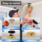 Premium 4-inch LED Recessed Lights - 5 CCT 4 Inch Eyeball Ceilling Gimbal Potlight, Dimmable Recessed Lights Fixture with Junction Box, 8W CCT Adjustable, Shiny Gold, with Baffle, 6P