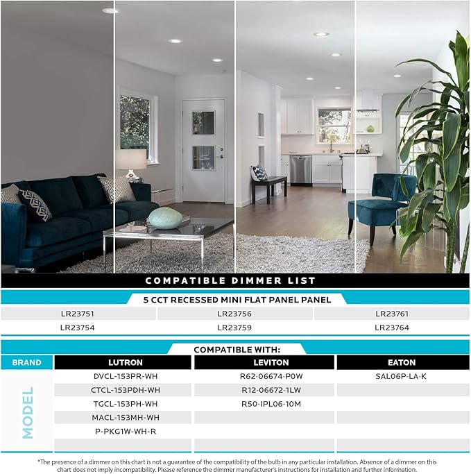 LUXRITE 4 Inch Ultra Thin LED Recessed Light with J-Box, 10W, 5 Color Options 2700K | 3000K | 3500K | 4000K | 5000K, Dimmable Wafer Lights, 750 Lumens, Brushed Nickel, Energy Star, IC Rated