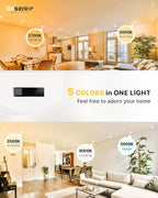 Ensenior 4 Inch LED Recessed Lighting 24 Pack, Dimmable Flat LED Can Lights, 5CCT Adjustable Color Temperature (2700K-5000K), 7W=77W 700LM, IC & Damp Rated, FCC