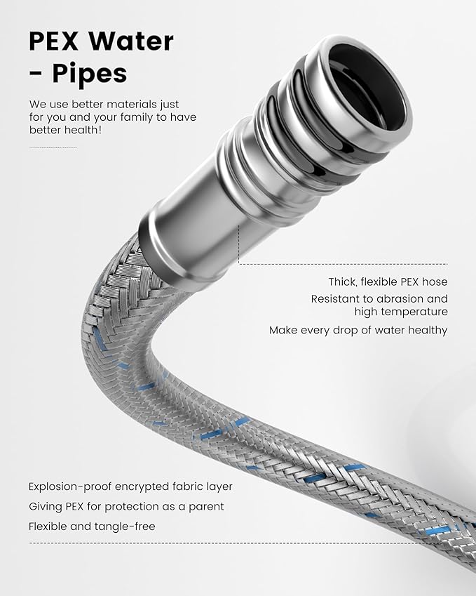 APPASO 4 Hole Kitchen Faucet, Gold Two Handle Kitchen Faucets with Sprayer, Modern High Arc 3 Hole Kitchen Faucet with Pull Down Sprayer，3 Modes Stainless Steel Kitchen Sink Faucet