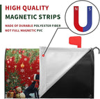 Christmas Retriever Dog Tree Magnetic Mailbox Cover Large Size 25.5 X 21 Winter Covers Snowman Red Green Xmas Holiday Oversized Mailbox Letter Box Wraps Covers for Outside Garden Yard Outdoor