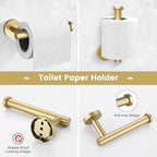 YACVCL Brushed Gold 4-Piece Bathroom Hardware Set,Bathroom Towel Bar Set,SUS304 Stainless Steel Bathroom Accessories Set Wall Mounted Towel Holder Set,27.5 Inch