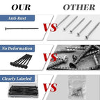 Lag Screws 6 Inch, 25PCS Heavy Duty Construction Screw, Structural Wood Screw #14 x 6, Rust Resistant, Washer Head, Black Coated Exterior Wood/Lag Screws Hex Socket Included