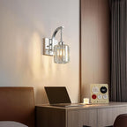 Wall Sconces, Set of 2 Chrome Crystal Vanity Lights, Modern Wall Lamp for Bathroom, Hallway, and Makeup, Easy Installation