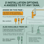 Corro-Protec Powered Anode Rod for Bradford White Water Heater and Hot Water Outlet Installation, Eliminates Rotten Egg/Sulfur Smell within 24 hours and Stops Corrosion Inside Tank, 20-Year Warranty