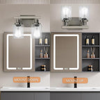 Bathroom Vanity Light, 2-Light Nickel Modern Matte Wall Sconce Lighting with Clear Glass Shade, Wall Lights,Bath Vintage Wall Mounted Lamps for Mirror Bedroom Living Room