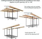 SunsGrove 3x6 Garage Storage Overhead Rack Organization, Adjustable Ceiling Mounted Storage Racks, 800LBS Weight Capacity, 22"-40" Ceiling Dropdown, 2 Pcs, Black