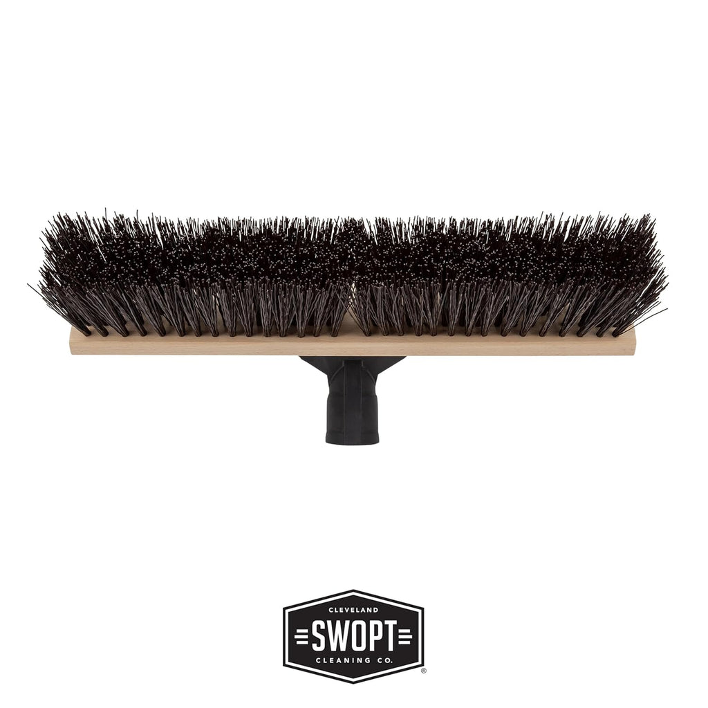 SWOPT 18" Premium Rough Surface Push Broom Head - Outdoor Broom for Driveways, Sidewalks, Patios - Interchangeable With All SWOPT Products for Efficient Cleaning & Storage