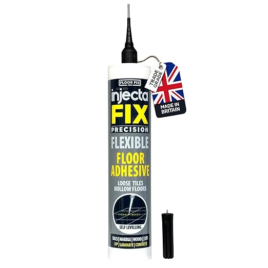 Precision 300ml from Floor-Fix Pro - Fix Loose Tiles - for Loose & Hollow Tiles, Wood, LVT & Laminate - Includes 1.9mm Syringe Tip - Adjustable to 6mm + Anti-Clog Performance (1)