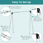 APEXCHASER Foldable Clothes Drying Rack, 55'' Collapsible Laundry Clothes Airer Width Heavy Duty Hanger for Sweaters Baby Clothes Towels Portable Indoor Outdoor for Home Travel