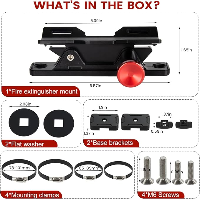 MOLLE Panel Fire Extinguisher Mount Kit-Quick Release Car Fire Extinguisher Mount Bracket for 1-2in Tactical Rigid MOLLE Panel Holes.Fire Extinguisher Holder Fits MOLLE Panels Accessories for Vehicle